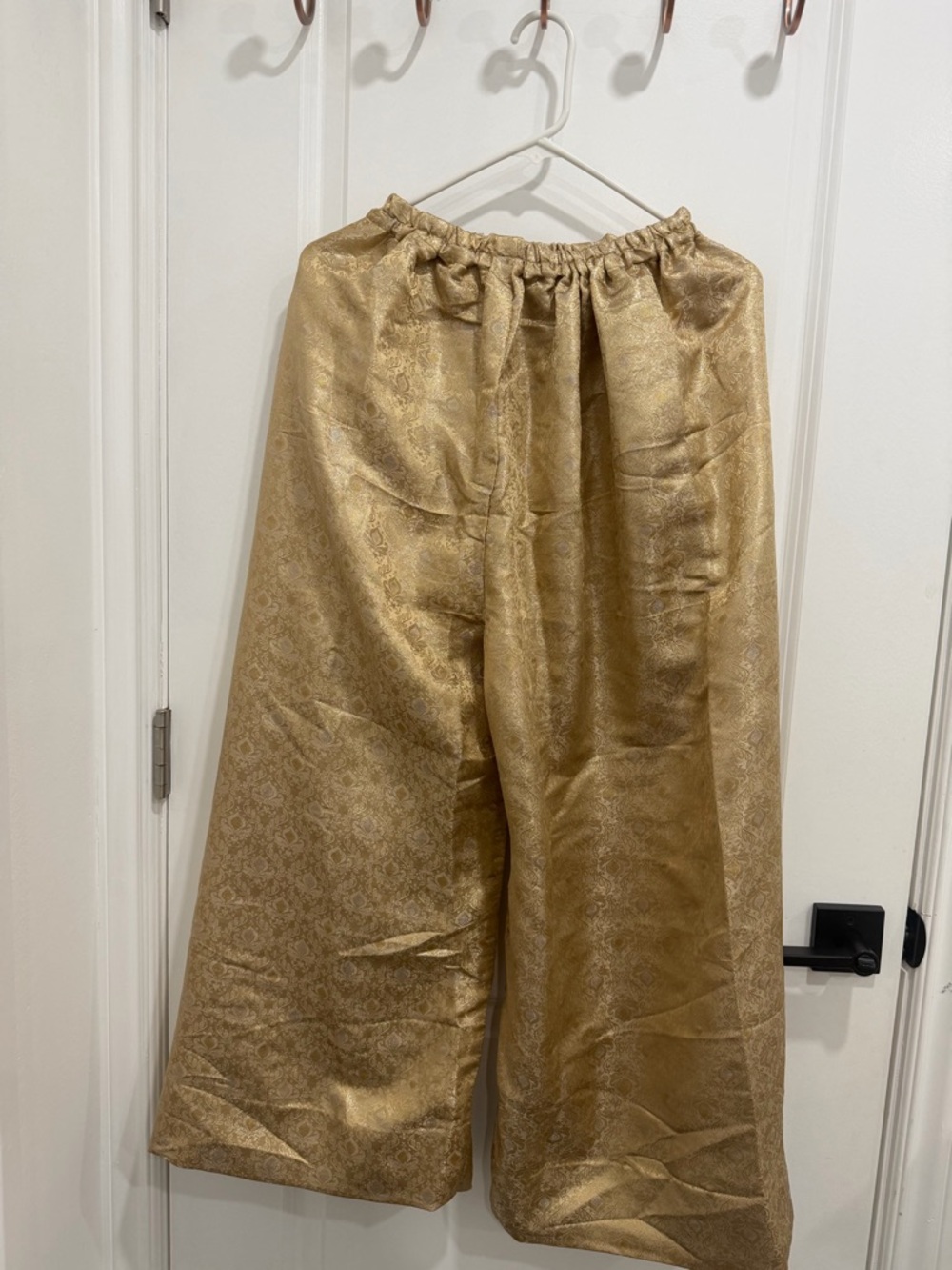 Pakistani Embellished Mint Green Party Dress with Gold Accents - Picture 6 of 7